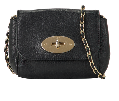 Mini Lily, &pound;280, Handbags, Black, Leather, Front view